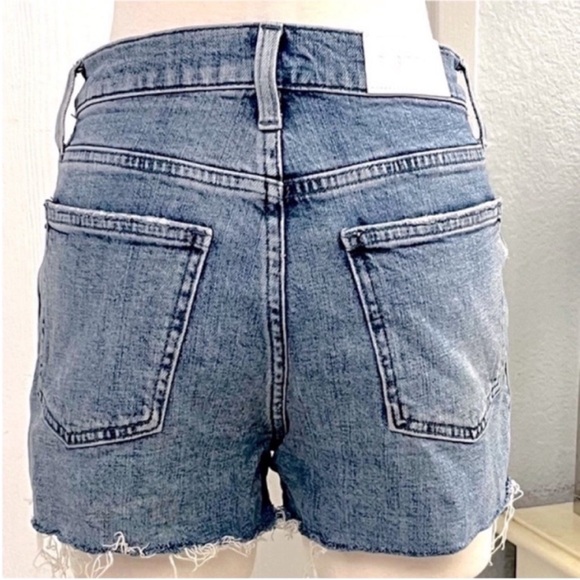 PISTOLA Light Blue Striped Jean Shorts Sz 27 - Picture 3 of 10